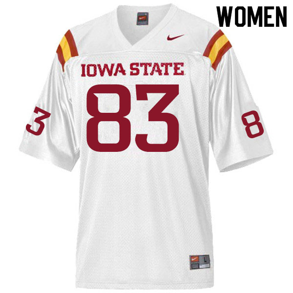 Women #83 DeShawn Hanika Iowa State Cyclones College Football Jerseys Sale-White - Click Image to Close